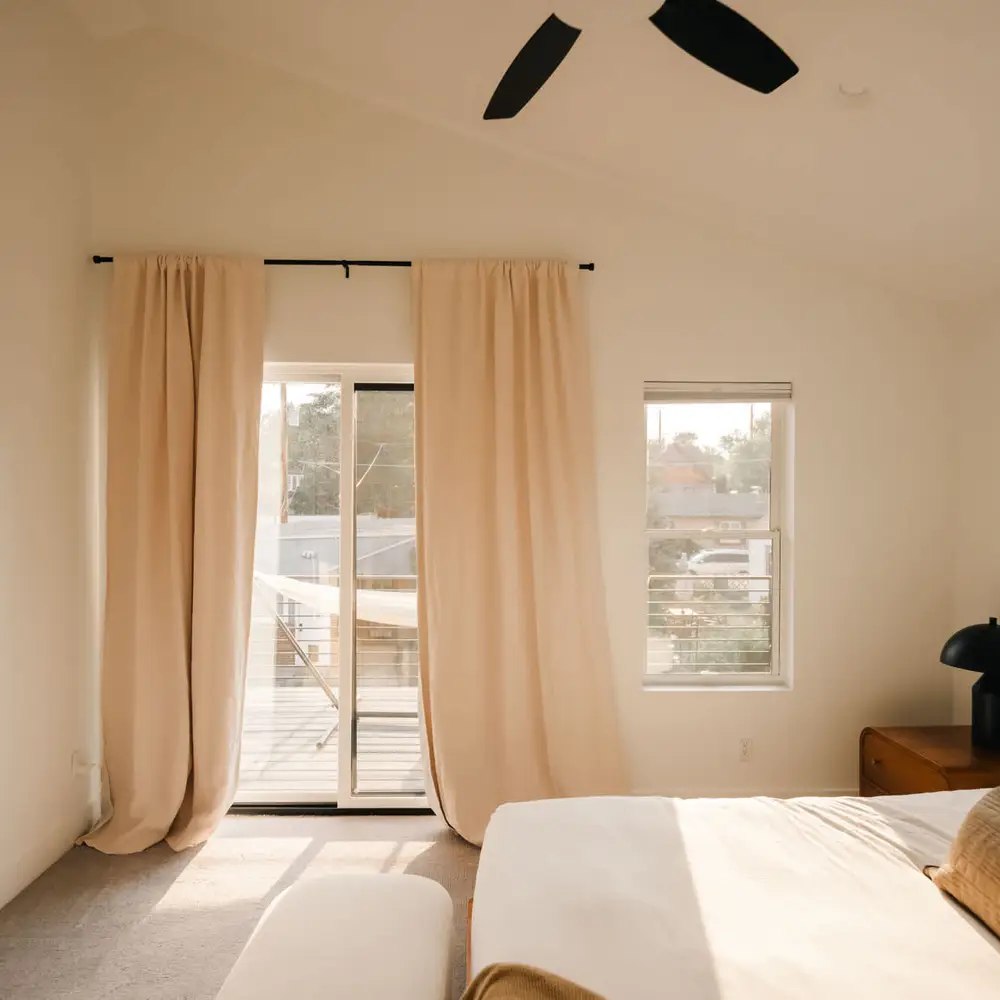 Bedroom 1 with king bed and private balcony