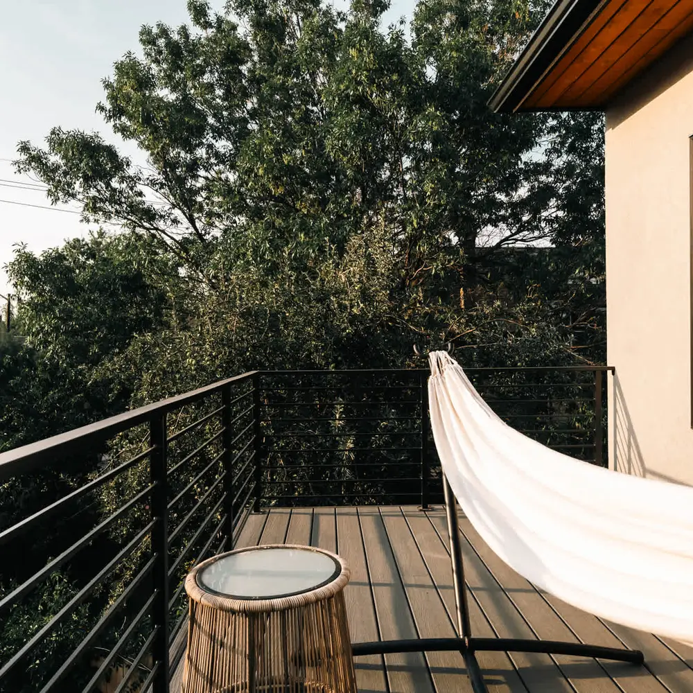 Balcony with hammock off of bedroom 1