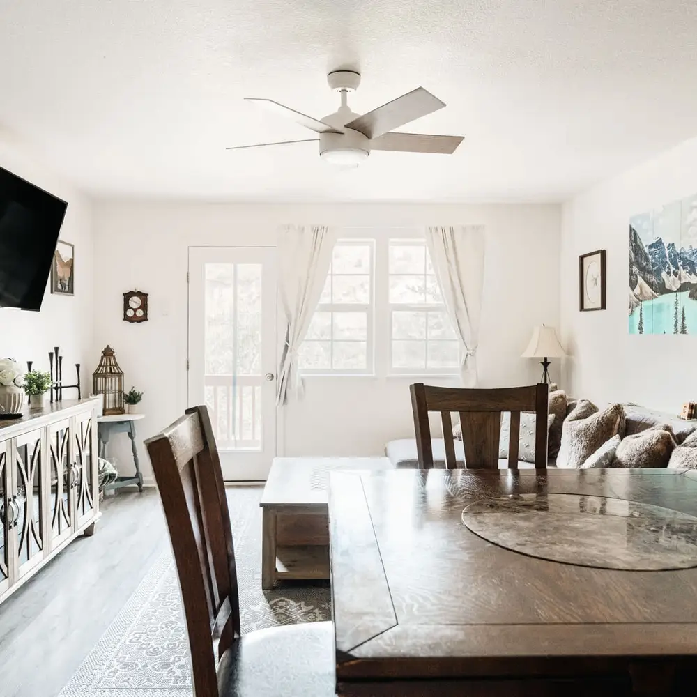Dining and living areas