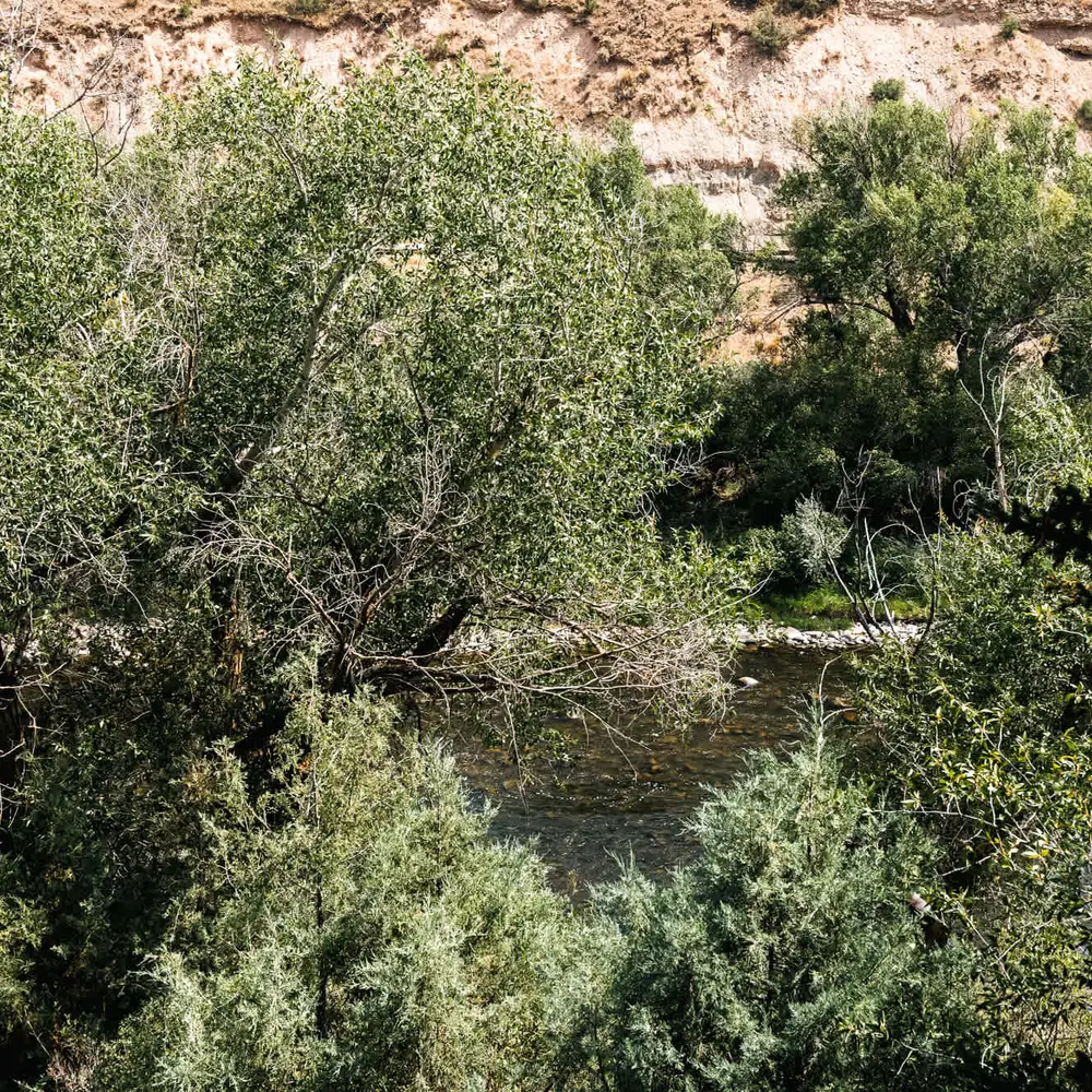 View of Eagle River from the living area balcony