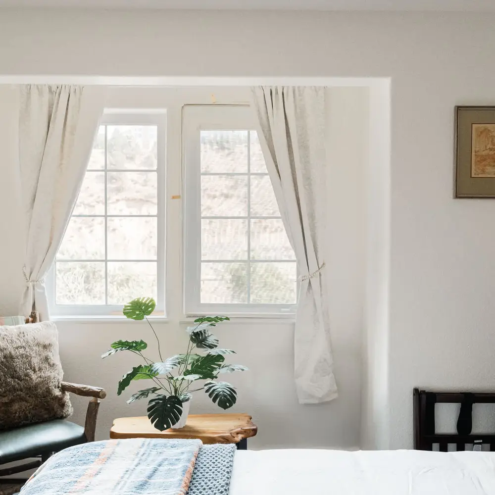 Primary bedroom with queen bed, smart TV, plus a full, private ensuite bathroom