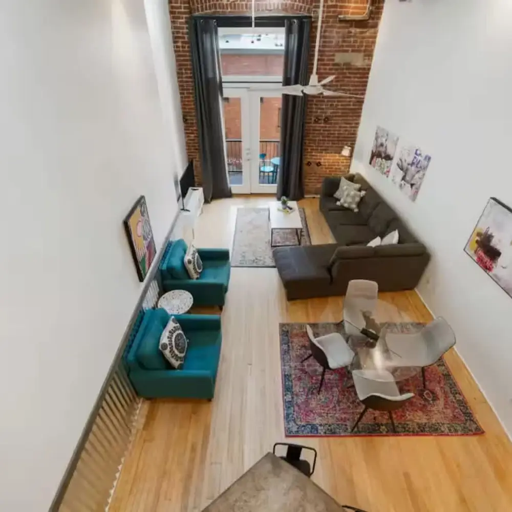Loft view of living area