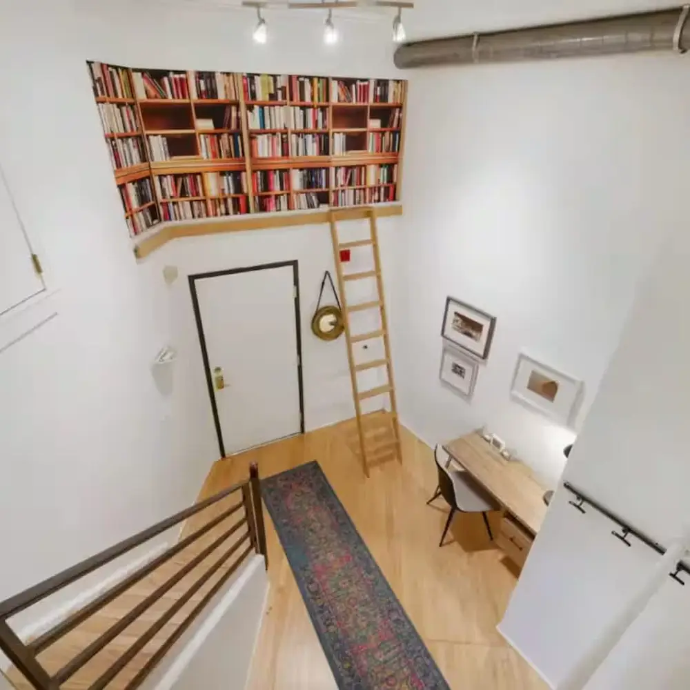 Looking from loft into entryway