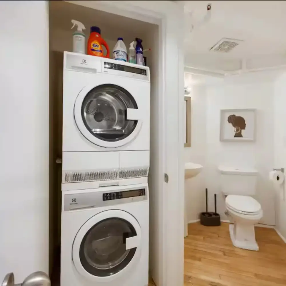 Washer and dryer in half bath