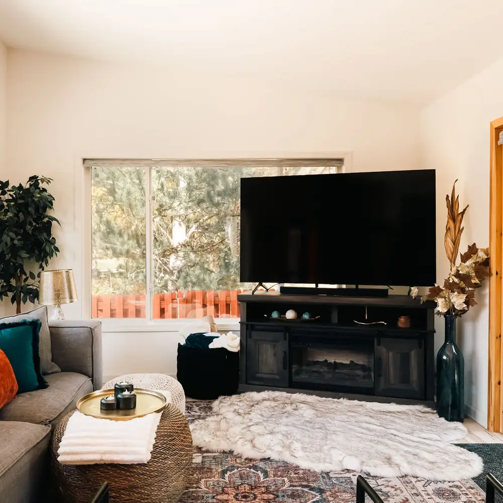 Living area overlooking park