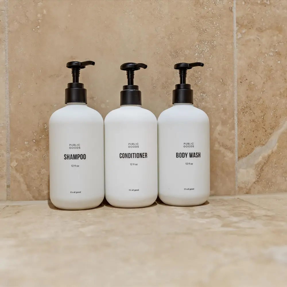 We’ve partnered with Public Goods to provide quality eco friendly products to our guests
