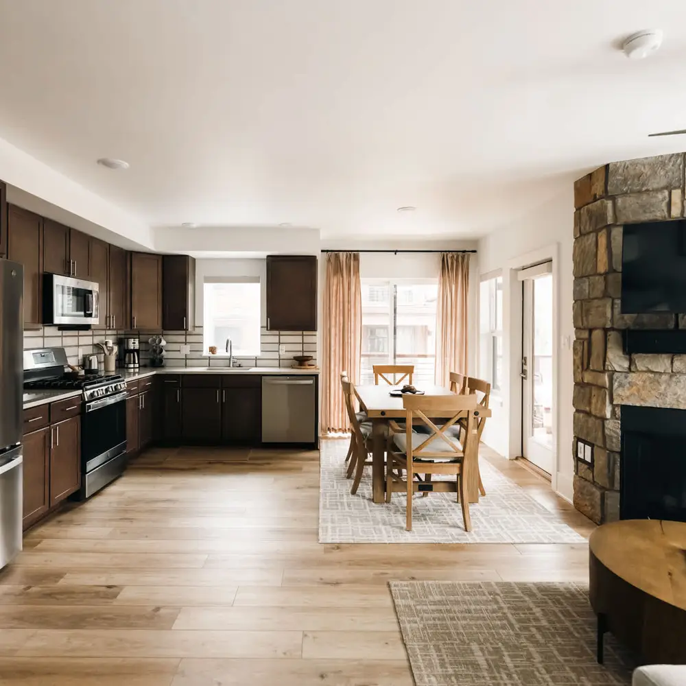 Kitchen and dining areas