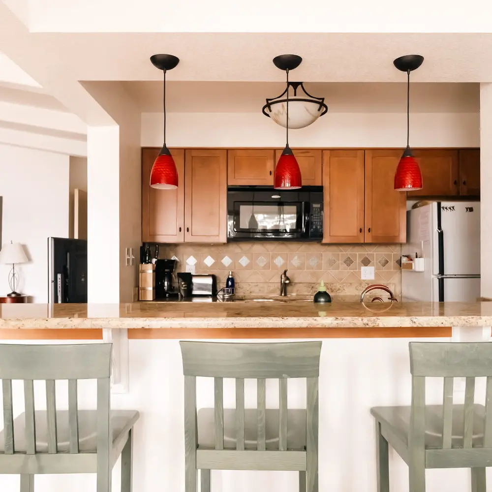 Kitchen with bar seating