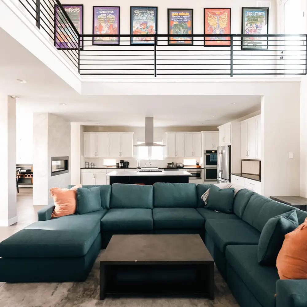 Spacious seating area in living room
