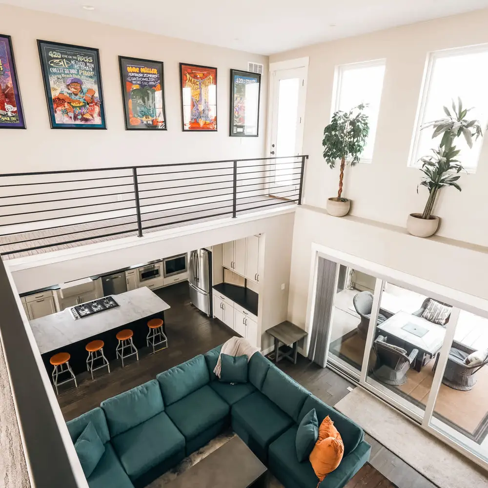 2nd floor with music posters