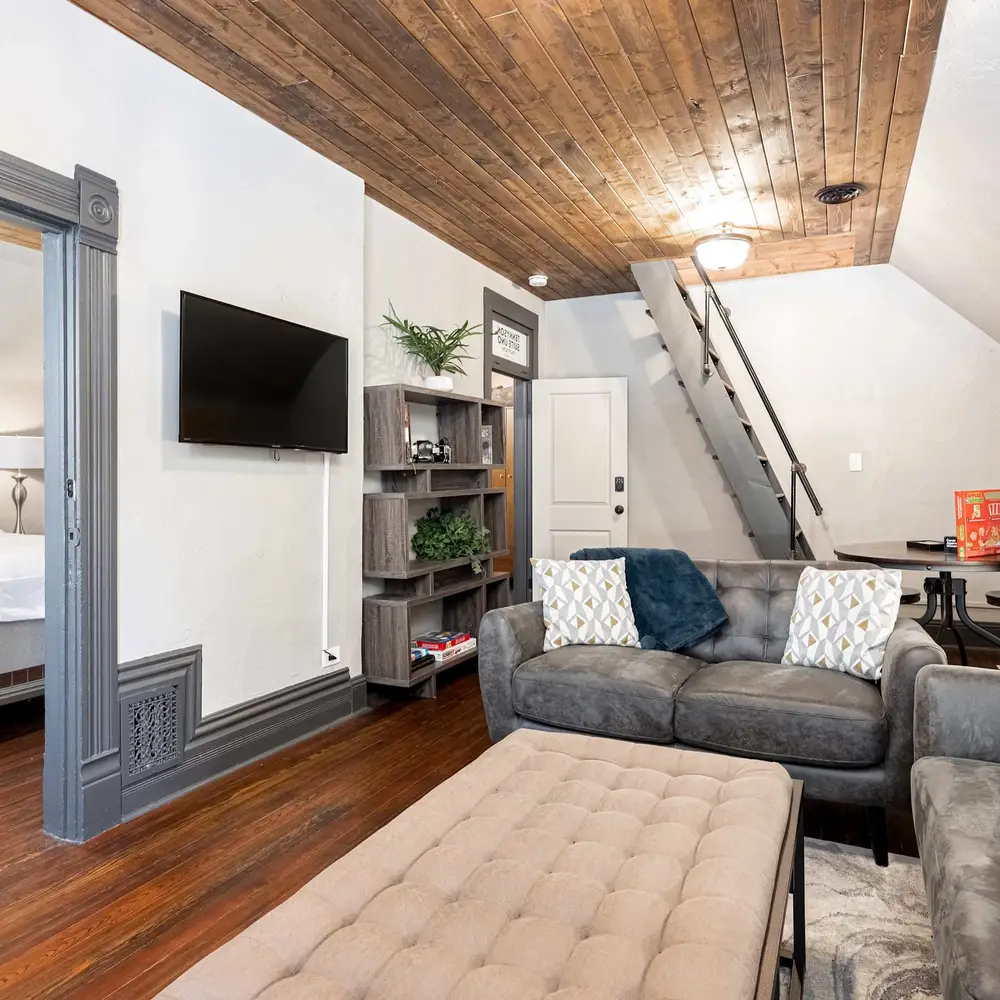 Living area connects to bedroom 1