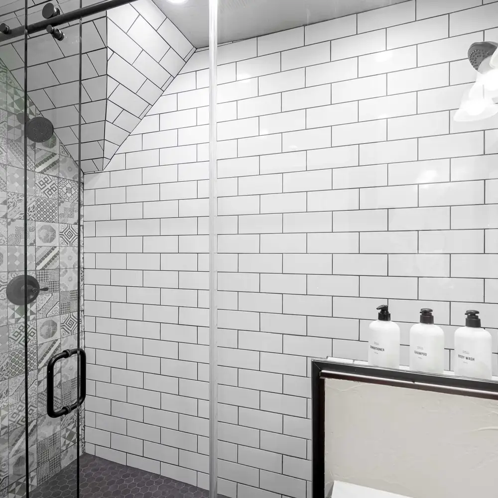 Bathroom with large walk-in shower