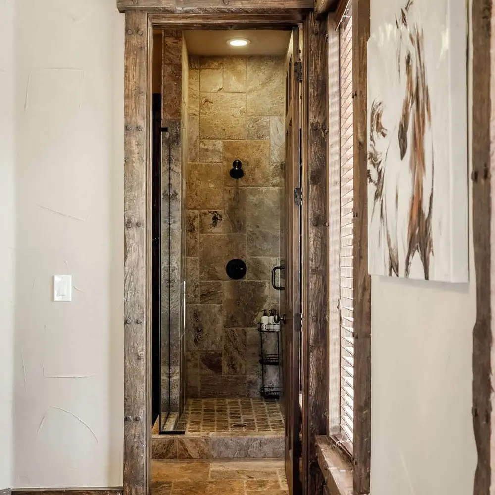 Bedroom 4 private full ensuite bathroom with a walk-in glass shower