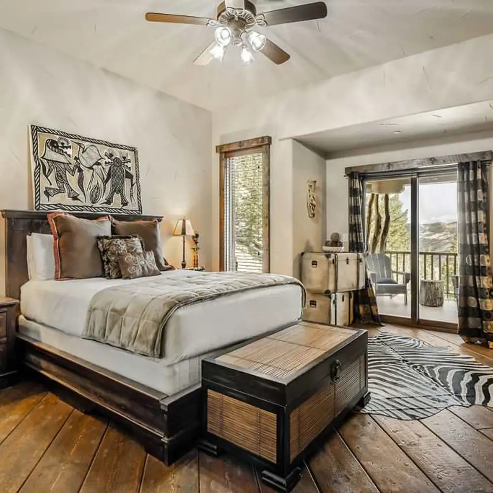 Bedroom 3 with a queen bed, private balcony, and a private full ensuite bathroom