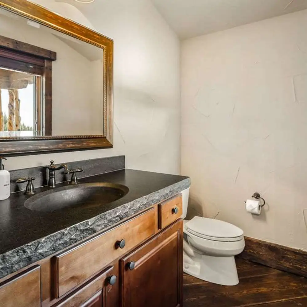 The office's private half bathroom