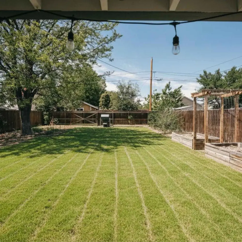 Fenced-in backyard