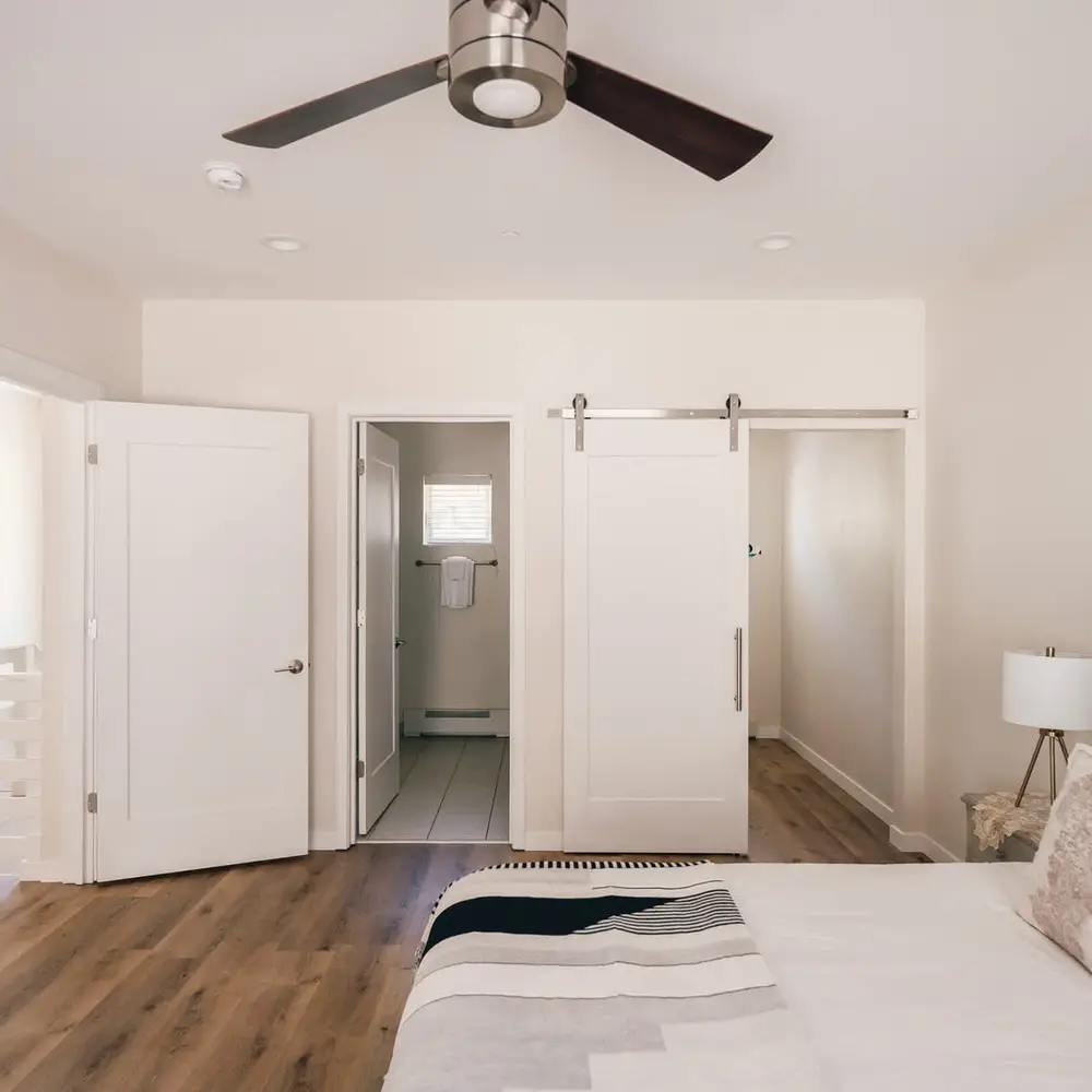 Primary bedroom with king bed