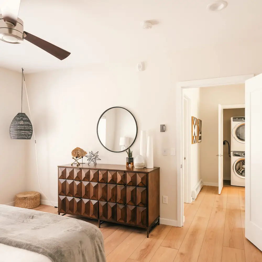 Primary bedroom with king bed