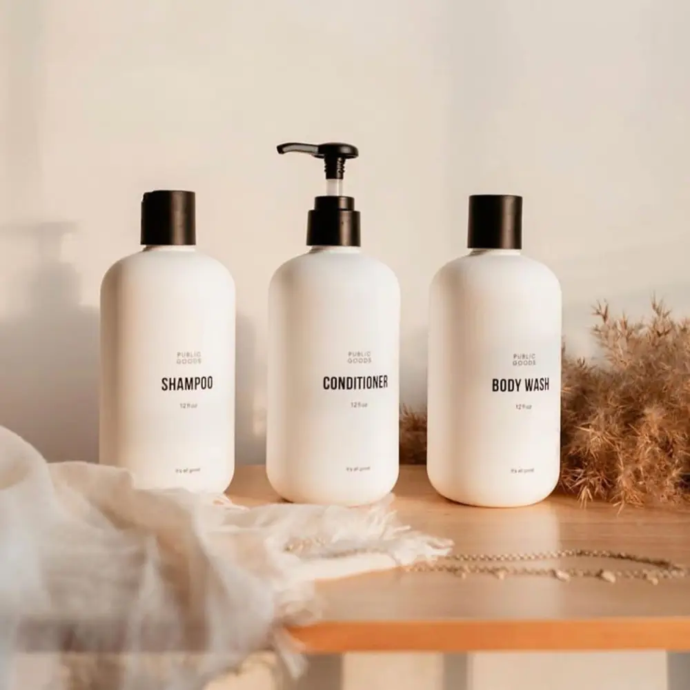 We’ve partnered with Public Goods to provide quality products and bath soaps in sugarcane bottles to our guests