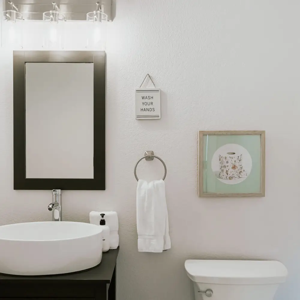 Half bathroom can be accessed from bedroom 2 or laundry room