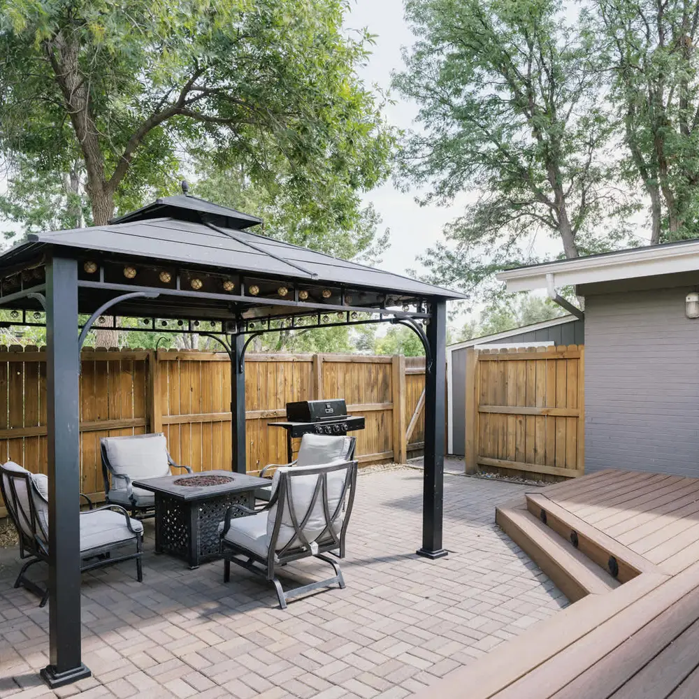 Back patio *The propane gas grill and fire pit on site are NOT ADVERTISED AMENITIES - adequate gas level in propane tanks is NOT guaranteed.*