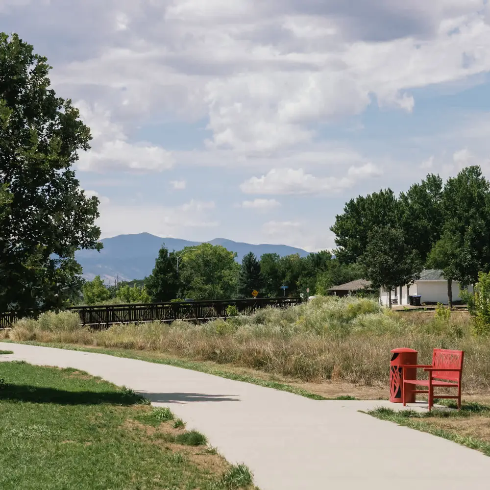Walking paths through Ralston Central Park