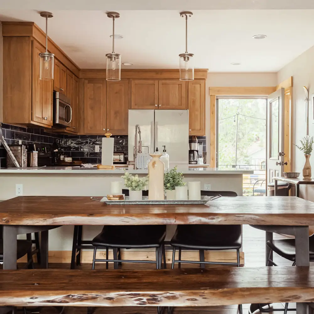 Dining area and kitchen
