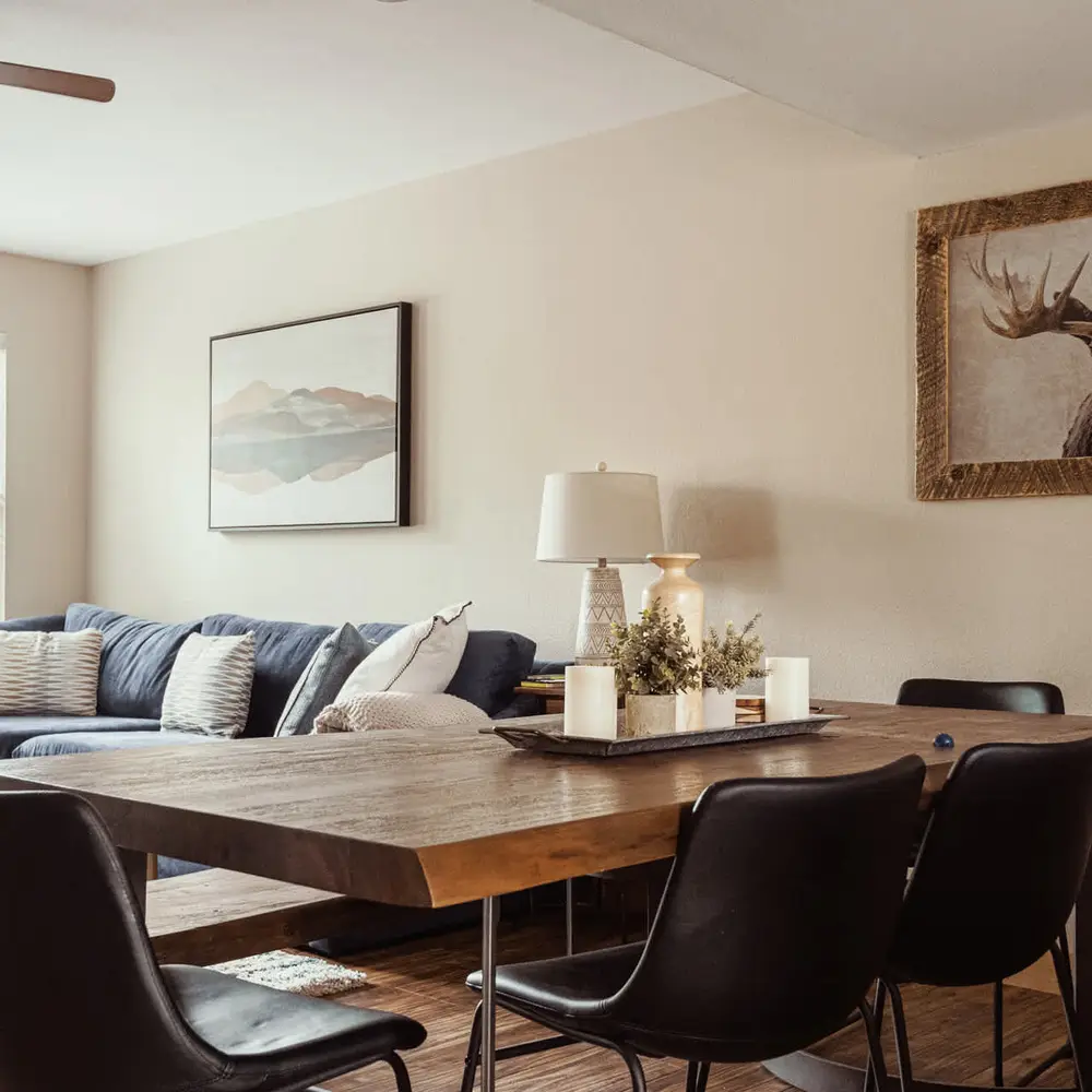 Dining and living areas