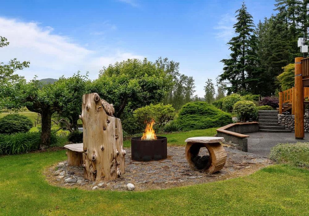 S'mores and games for all at the fire pit from the walk-out basement.