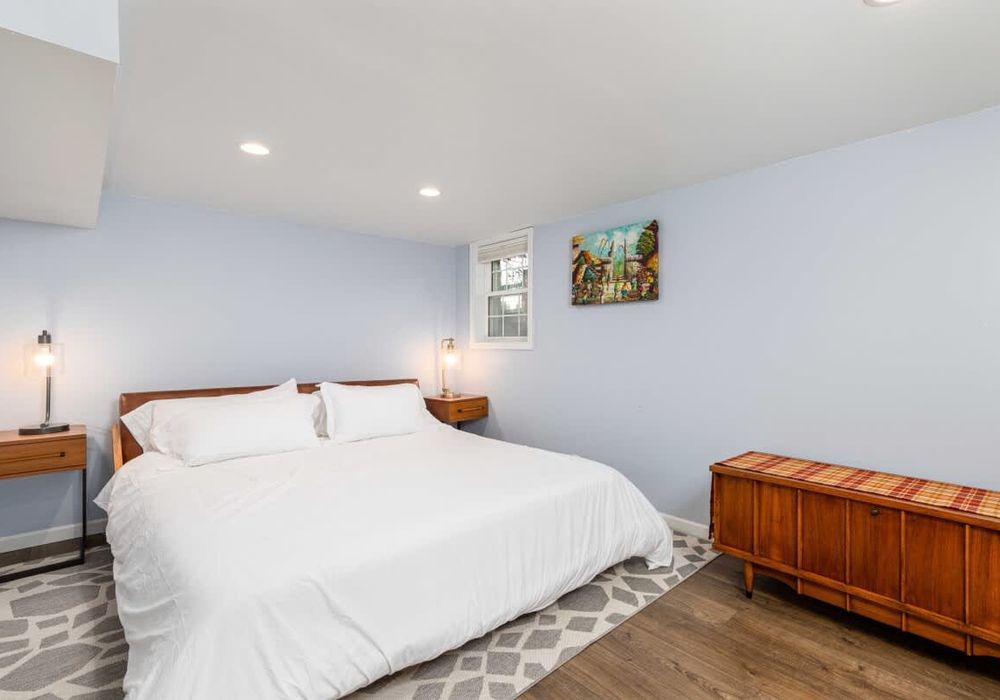 Downstairs bedroom with King bed