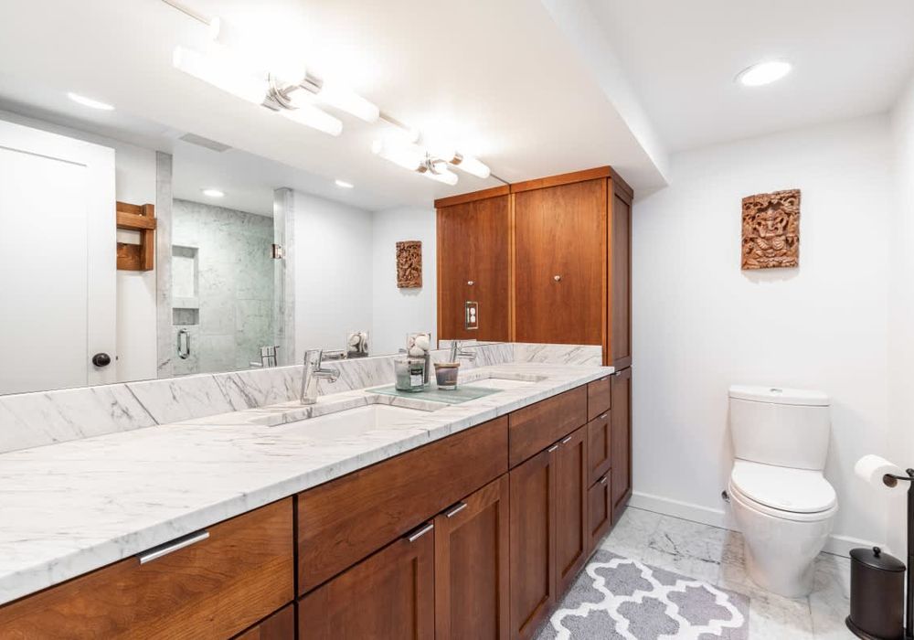 Downstairs bathroom with stand up shower