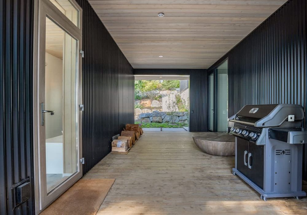 BBQ Grill on the covered portion of the patio