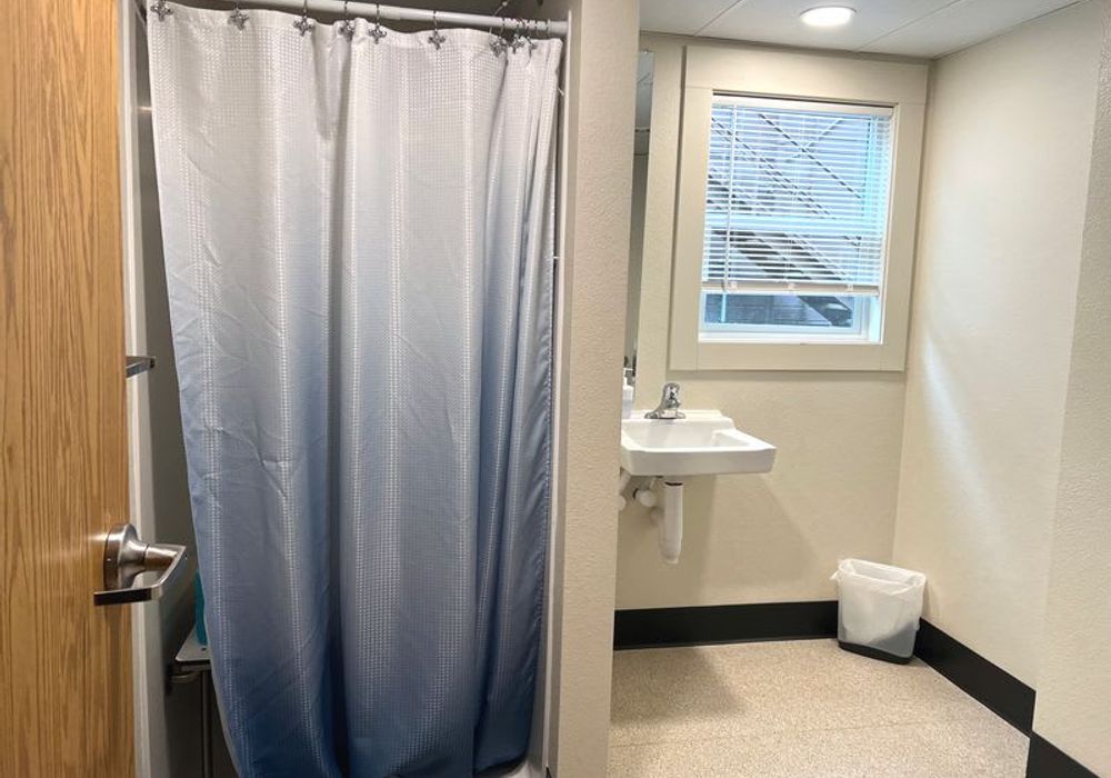 Shared but lockable bathrooms