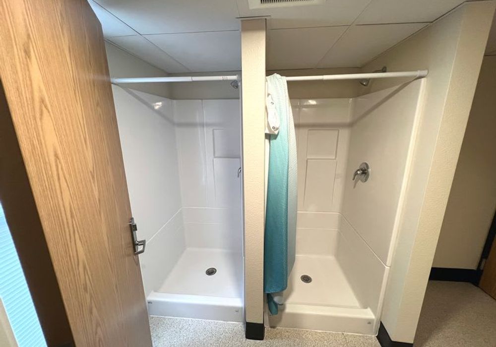 Shared but lockable bathrooms