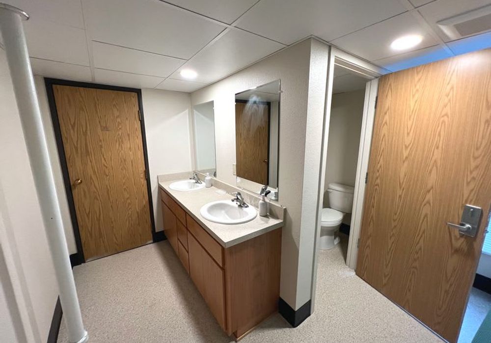 Shared but lockable bathrooms