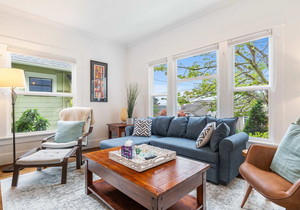 Large living room with tons of natural light