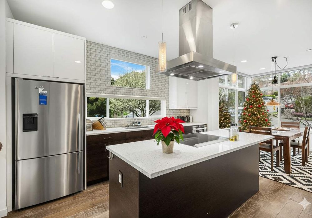 Holiday inspiration rendering – decor shown is AI-generated to capture the spirit of the season. The property is not currently decorated for Christmas.