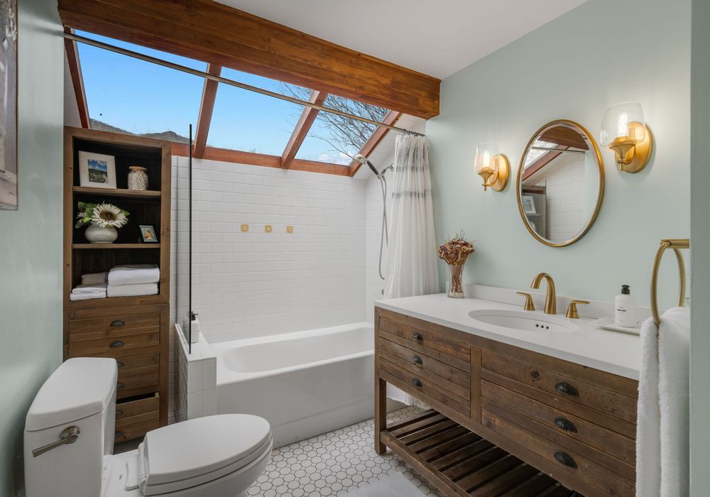 Clean, calming bath space designed for relaxation.