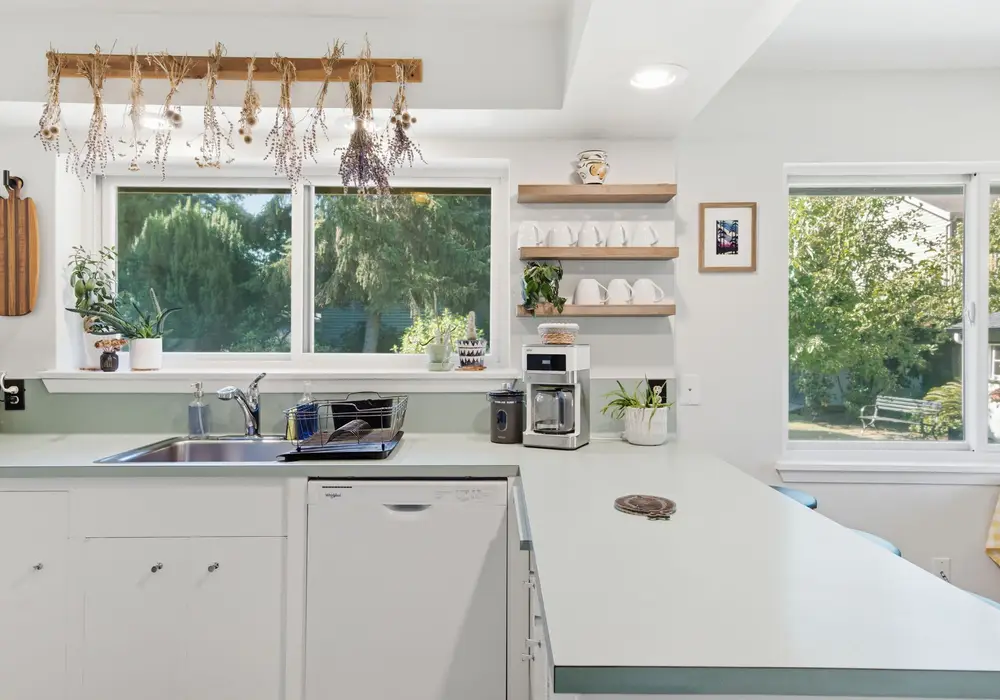 Prepare meals with ease in the spacious kitchen.
