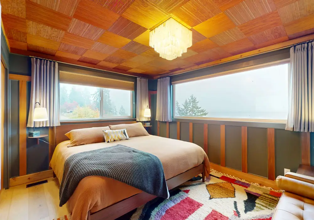Retreat to the comfortable primary bedroom with a king bed.
