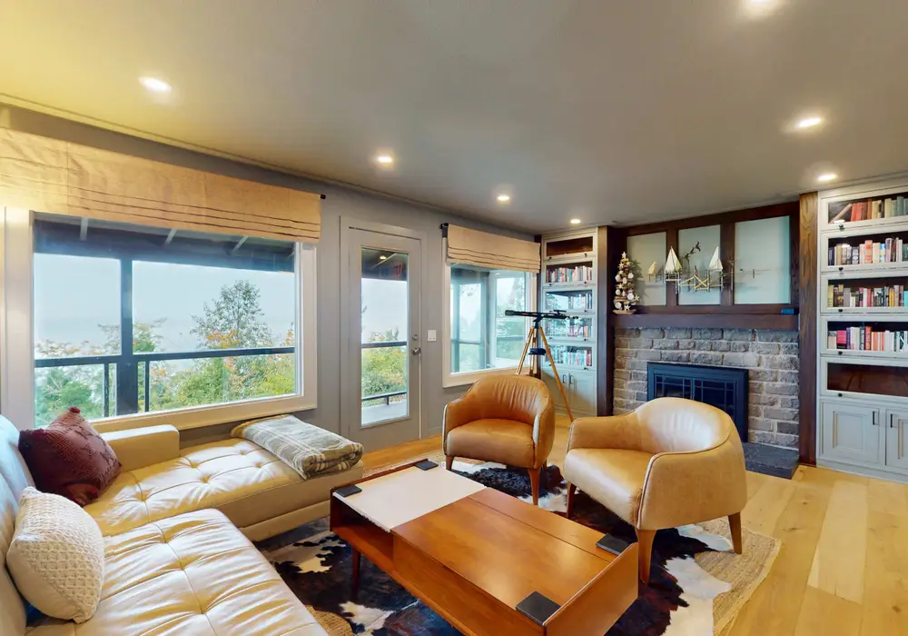 A welcoming space for conversation, reading, or simply putting your feet up.