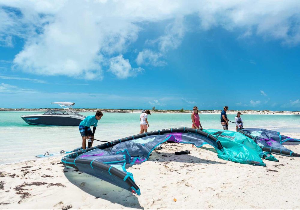 family kitesurfing in TCI