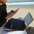 working at the beach scaled