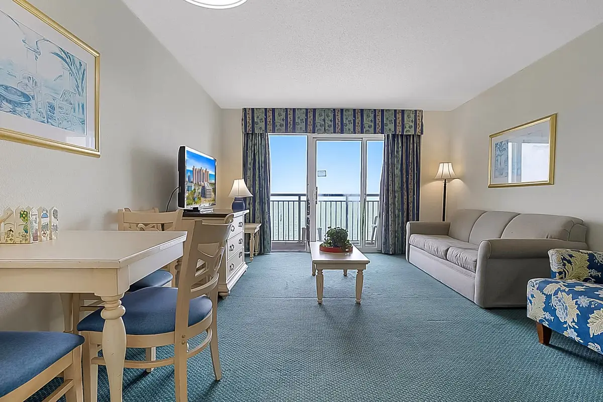 Waterfront condo with balcony & beach access