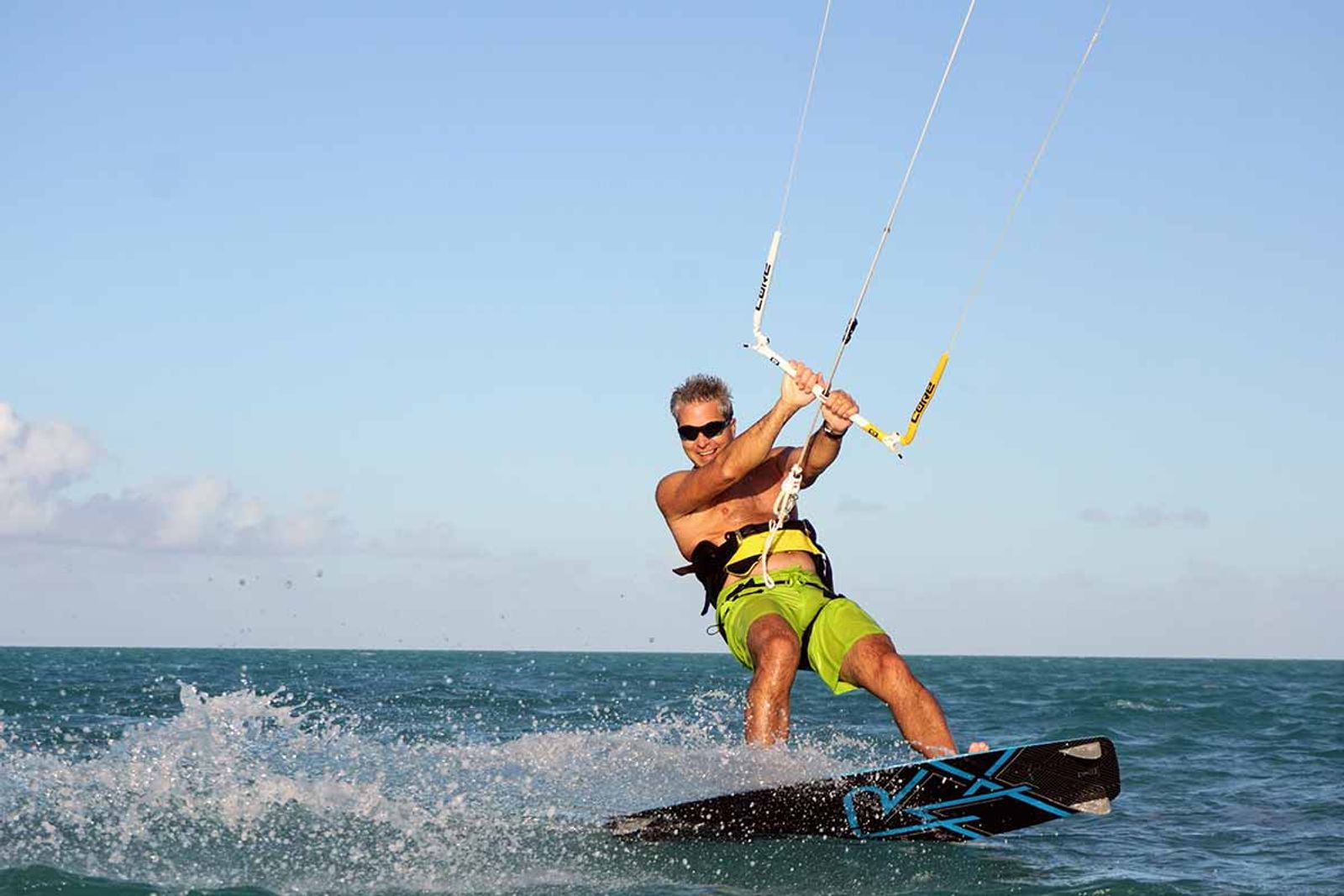 Simon kitesurfing in Turks and Caicos