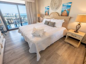 King Bed in Main Bedroom, Beautifully Decorated, View of Ocean From Bedroom