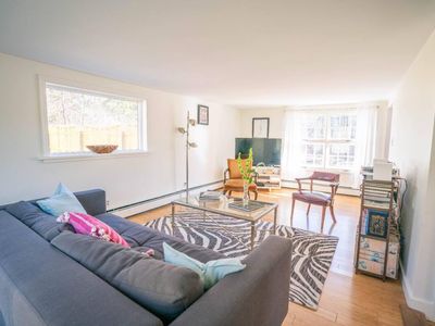 The cozy living area is perfect for family game nights