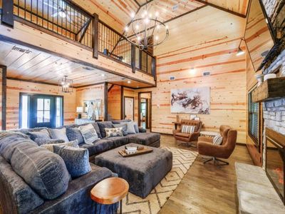 The upstairs loft overlooks the main living space.