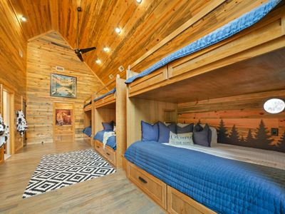 Perfect for kids—or adults who still love adventure—the bunk room redefines luxury sleepover vibes.