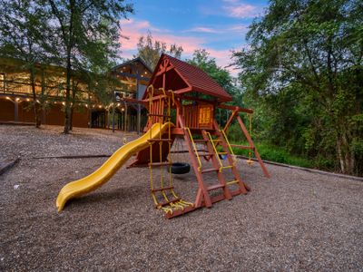 A custom playscape found in the backyard!